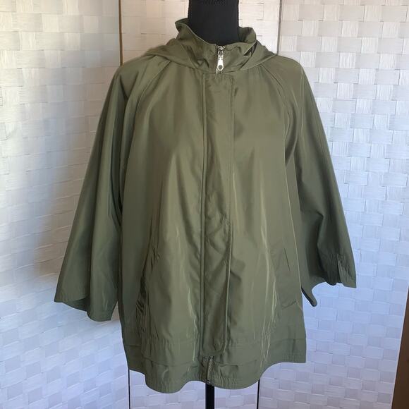Isaac Mizrahi Womens SOHO ZipFront Water Resistant Jacket Green Size Large - Picture 7 of 14